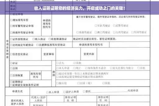 收入证明证明您的经济实力，开启成功之门的关键！