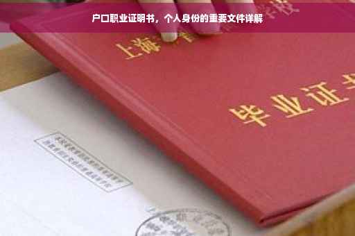 户口职业证明书，个人身份的重要文件详解