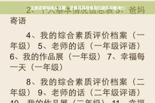 工资证明与收入证明，正确开具指南及权威机构查询?✨