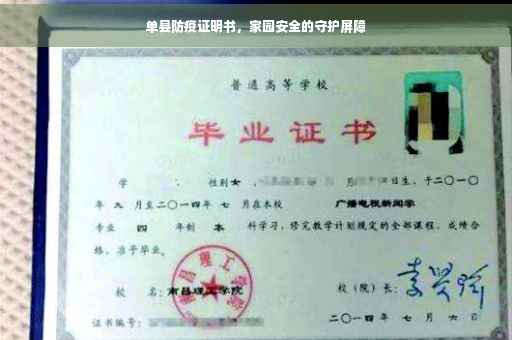 单县防疫证明书，家园安全的守护屏障