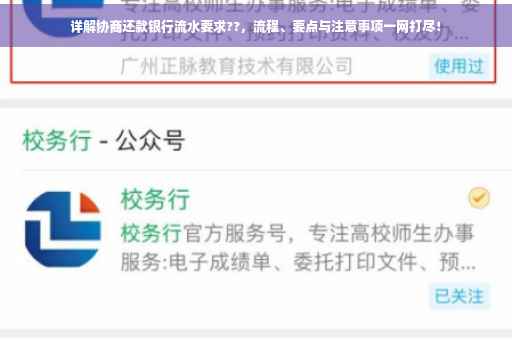 详解协商还款银行流水要求??，流程、要点与注意事项一网打尽！