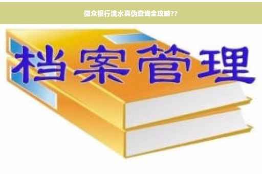微众银行流水真伪查询全攻略??