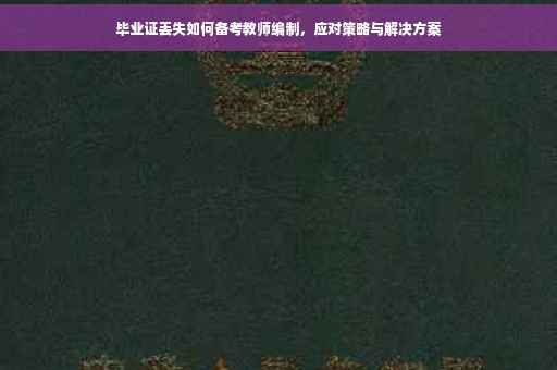 毕业证丢失如何备考教师编制，应对策略与解决方案