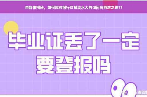 自媒体揭秘，如何应对银行交易流水大的询问与应对之道??