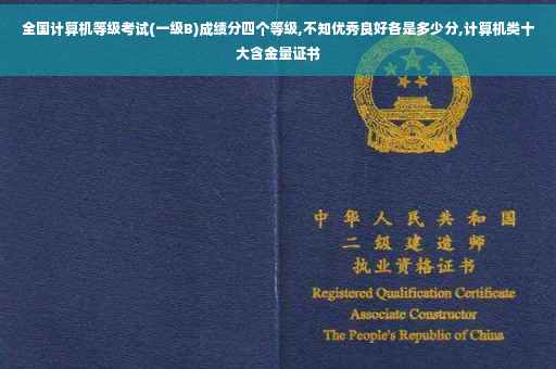 全国计算机等级考试(一级B)成绩分四个等级,不知优秀良好各是多少分,计算机类十大含金量证书