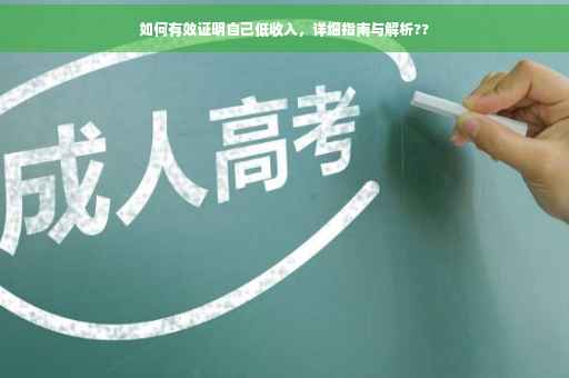 如何有效证明自己低收入，详细指南与解析??
