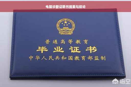 电脑诊断证明书摘要与结论