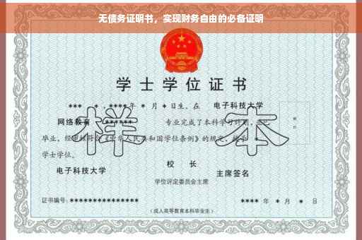 无债务证明书，实现财务自由的必备证明