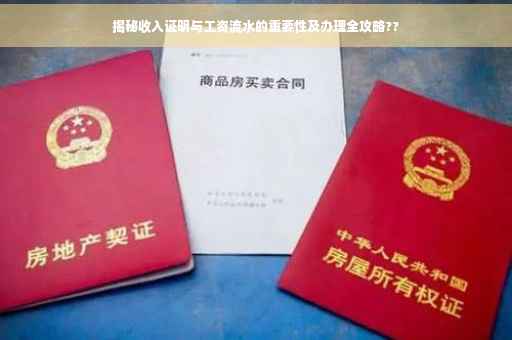 揭秘收入证明与工资流水的重要性及办理全攻略??