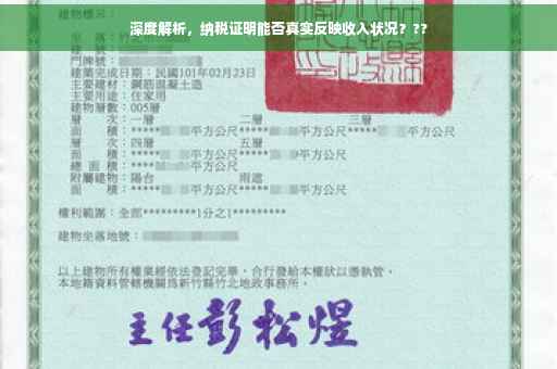深度解析，纳税证明能否真实反映收入状况？??