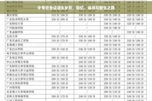 中专毕业证遗失岁月，回忆、追寻与新生之路