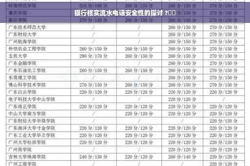 银行核实流水电话安全性的探讨 ?⚡️
