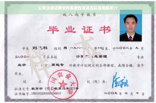 公司文档证明书的重要性及其实际应用解析??