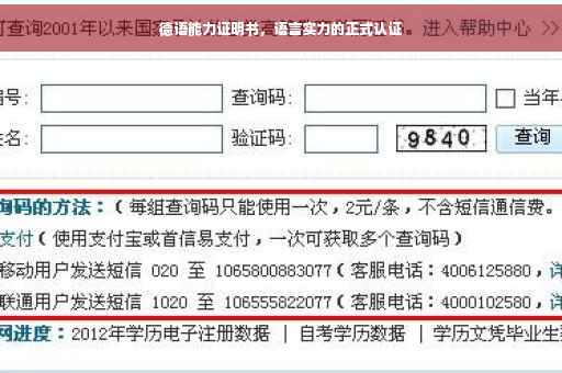 德语能力证明书，语言实力的正式认证