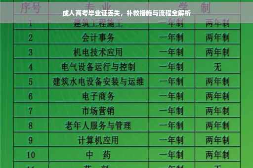 成人高考毕业证丢失，补救措施与流程全解析