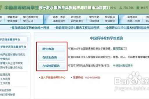 银行流水黑色章真相解析与注意事项指南??