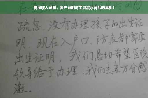揭秘收入证明、资产证明与工资流水背后的真相！