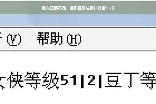 收入证明不足，兼职证明成弥补妙招！?✨