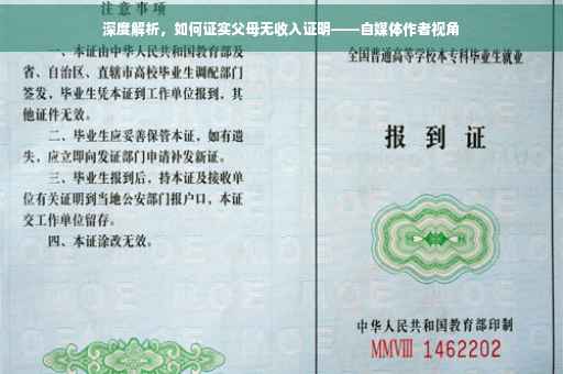 深度解析，如何证实父母无收入证明——自媒体作者视角
