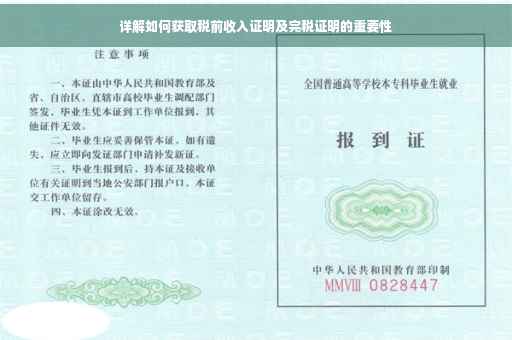 详解如何获取税前收入证明及完税证明的重要性