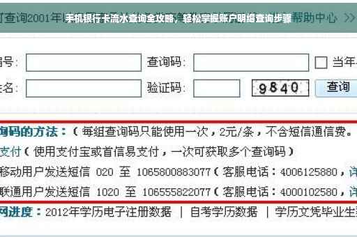 手机银行卡流水查询全攻略，轻松掌握账户明细查询步骤