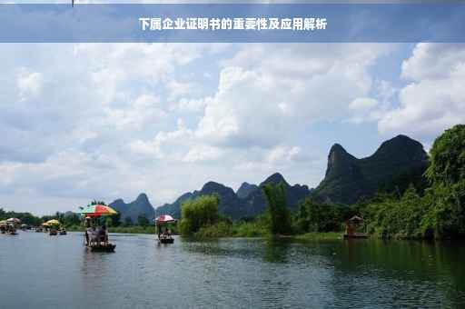 下属企业证明书的重要性及应用解析