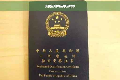 消费证明书范本及样本