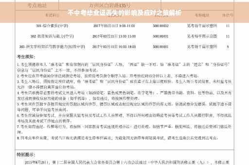 不中考毕业证丢失的影响及应对之策解析