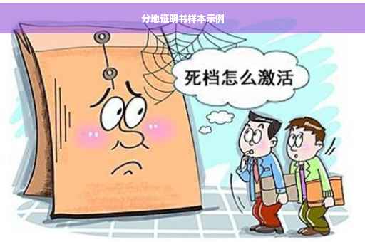 分地证明书样本示例