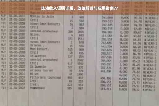 珠海收入证明详解，政策解读与应用指南??