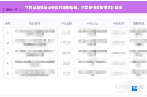 学位证毕业证遗失应对策略解析，自媒体作者提供实用指南