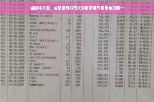 自媒体文章，成绩证明书范文详解及撰写指南全攻略??