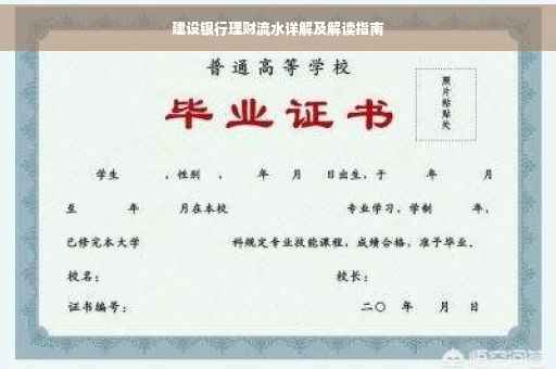 建设银行理财流水详解及解读指南
