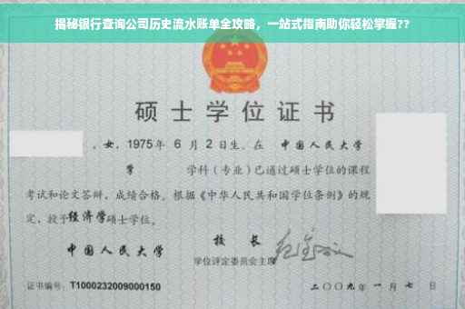 揭秘银行查询公司历史流水账单全攻略，一站式指南助你轻松掌握??