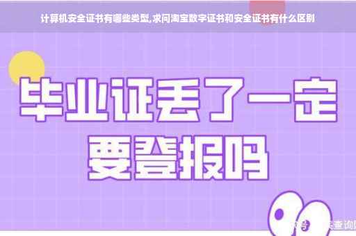 计算机安全证书有哪些类型,求问淘宝数字证书和安全证书有什么区别