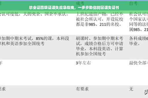 毕业证四级证遗失应急指南，一步步助你找回遗失证书