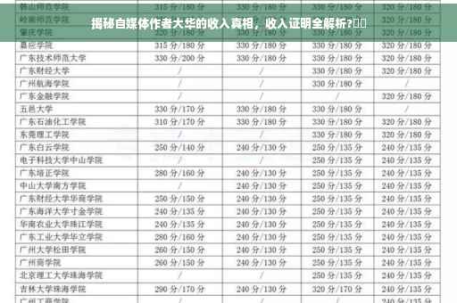 揭秘自媒体作者大华的收入真相，收入证明全解析?⚡️