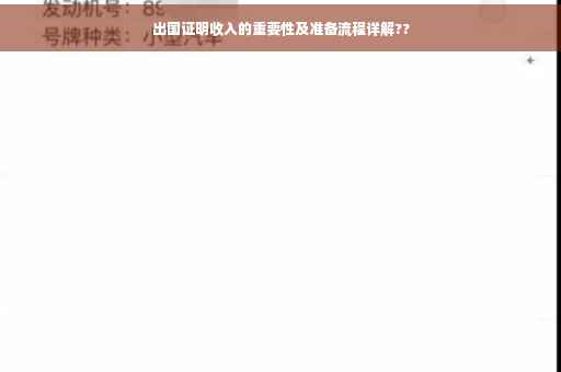 出国证明收入的重要性及准备流程详解??