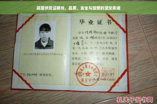 蔬菜供货证明书，品质、安全与信誉的坚定承诺