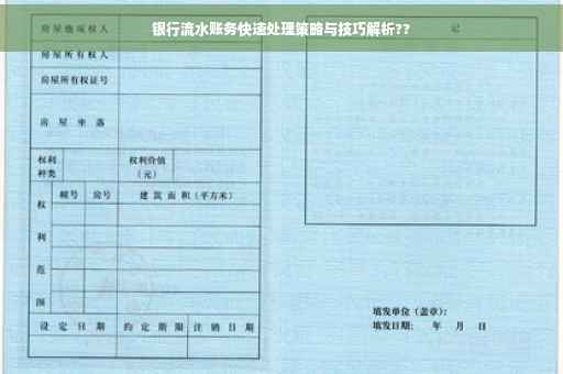银行流水账务快速处理策略与技巧解析??