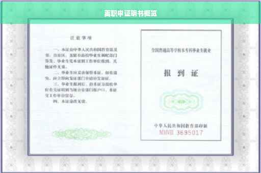 离职申证明书概览