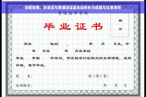 详细指南，毕业证与普通话证丢失后的补办流程与注意事项