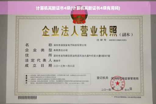 计算机高新证书4级(计算机高新证书4级有用吗)