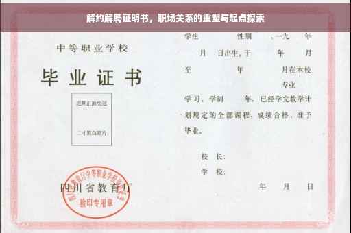 解约解聘证明书，职场关系的重塑与起点探索