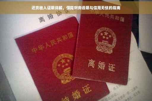 还贷收入证明详解，保障财务透明与信用无忧的指南