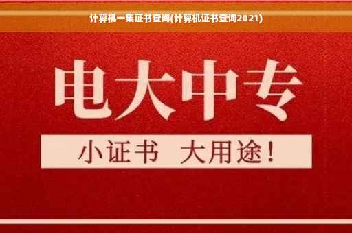 计算机一集证书查询(计算机证书查询2021)