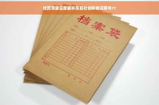扰民现象深度解析及其社会影响证明书??