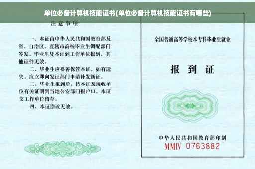 单位必备计算机技能证书(单位必备计算机技能证书有哪些)