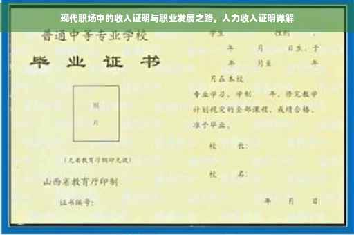 现代职场中的收入证明与职业发展之路，人力收入证明详解