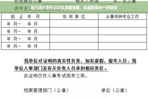 银行流水制作后续全流程详解，完成到回访一步到位